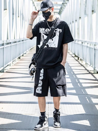 Black streetwear shorts