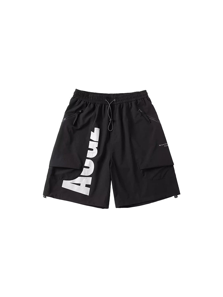 Black streetwear shorts