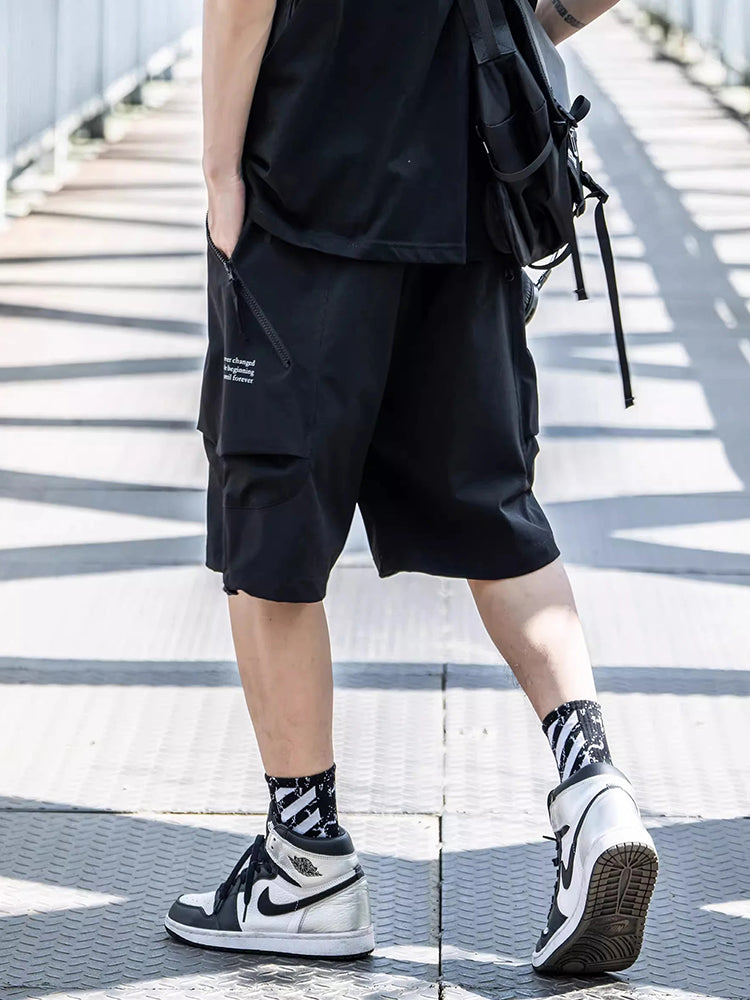 Black streetwear shorts