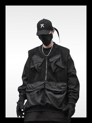 Black windbreaker techwear