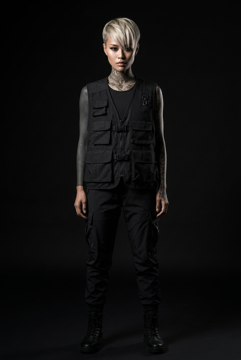 Tactleneck Black tactical vest | Tokyo Techwear™