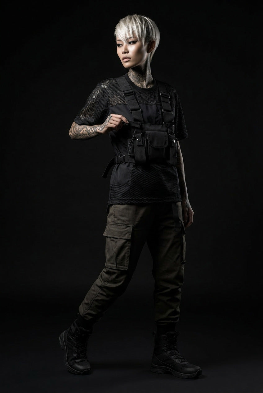 Techwear chest rig noir