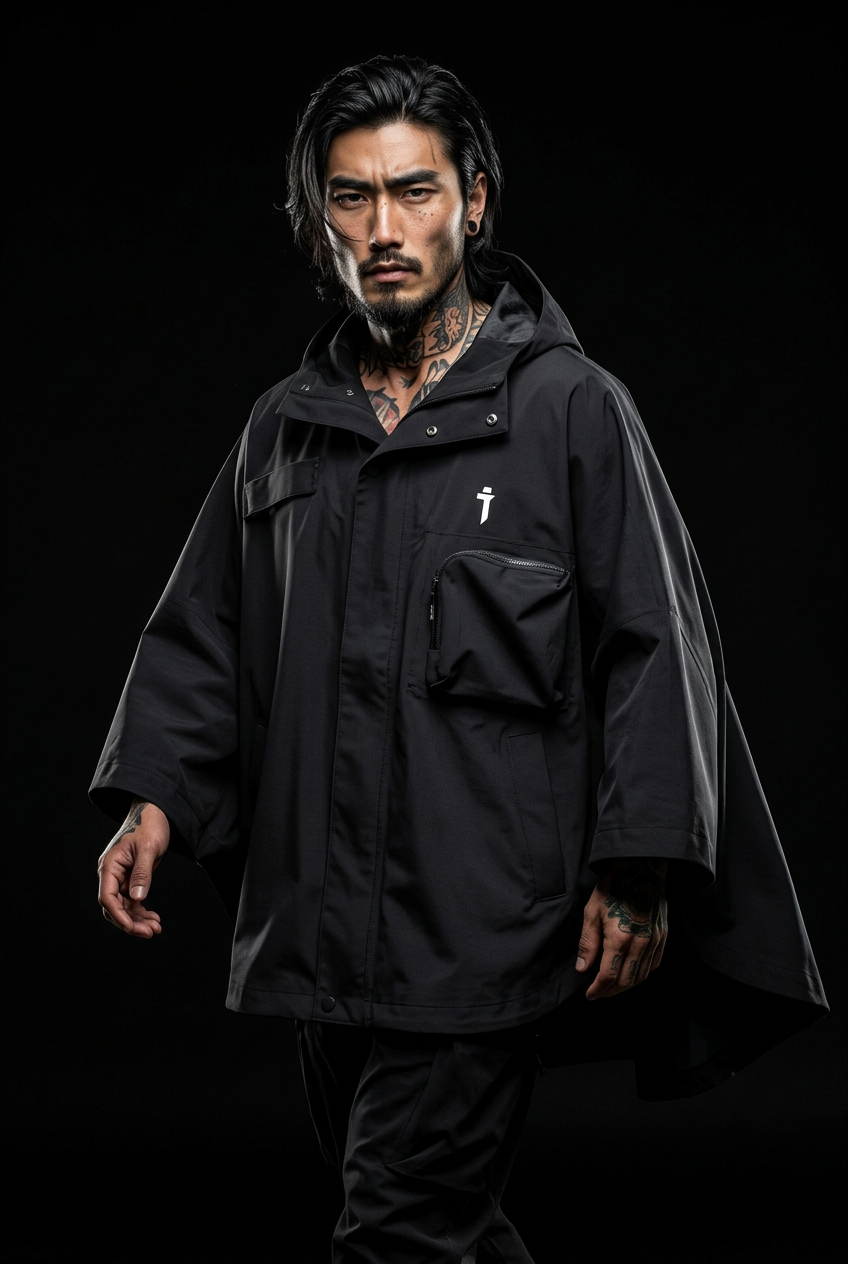 Techwear rain jacket