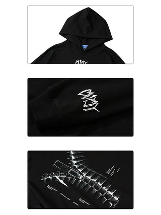 Black techwear hoodie