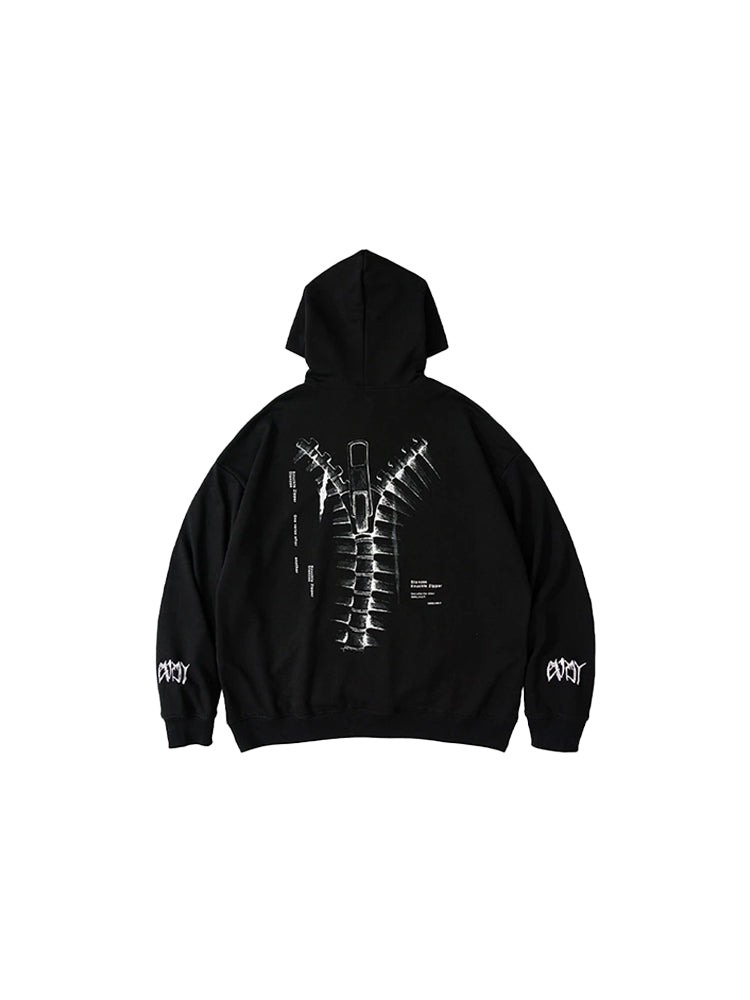 Black techwear hoodie