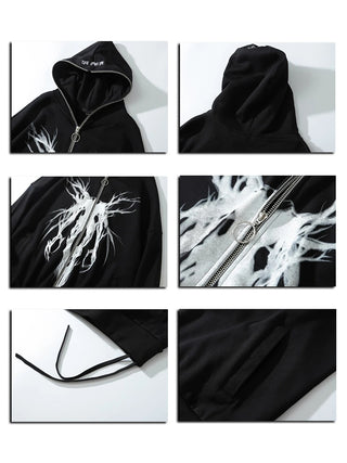 Full zip noir techwear