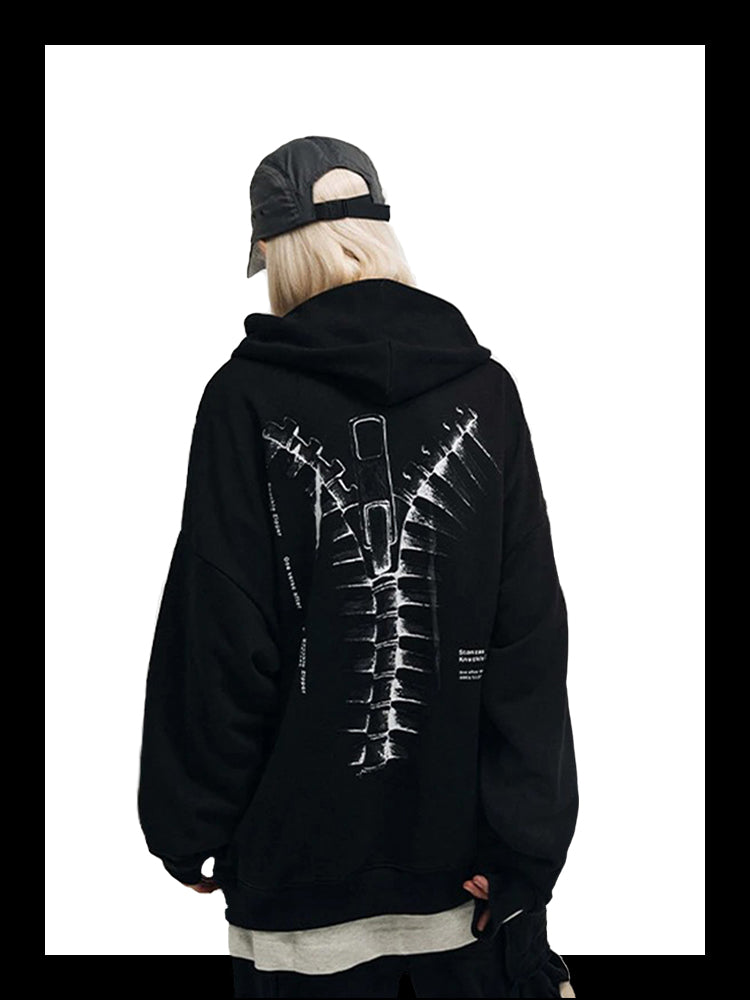 Black techwear hoodie