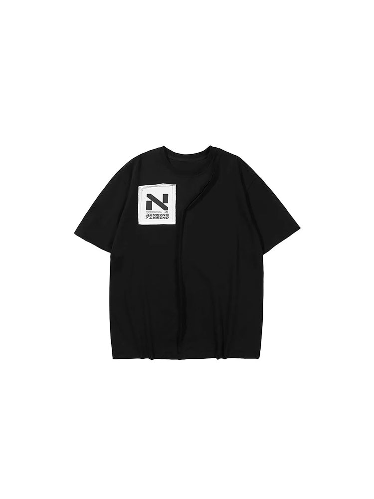 Tee shirt noir imprime